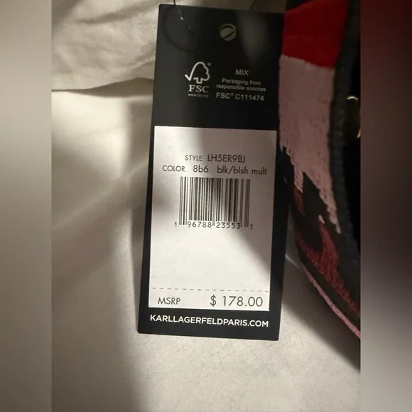 Karl Lagerfeld NWT Black Crossbody with Beautiful Strap and Attached coin purse! - Picture 9 of 9